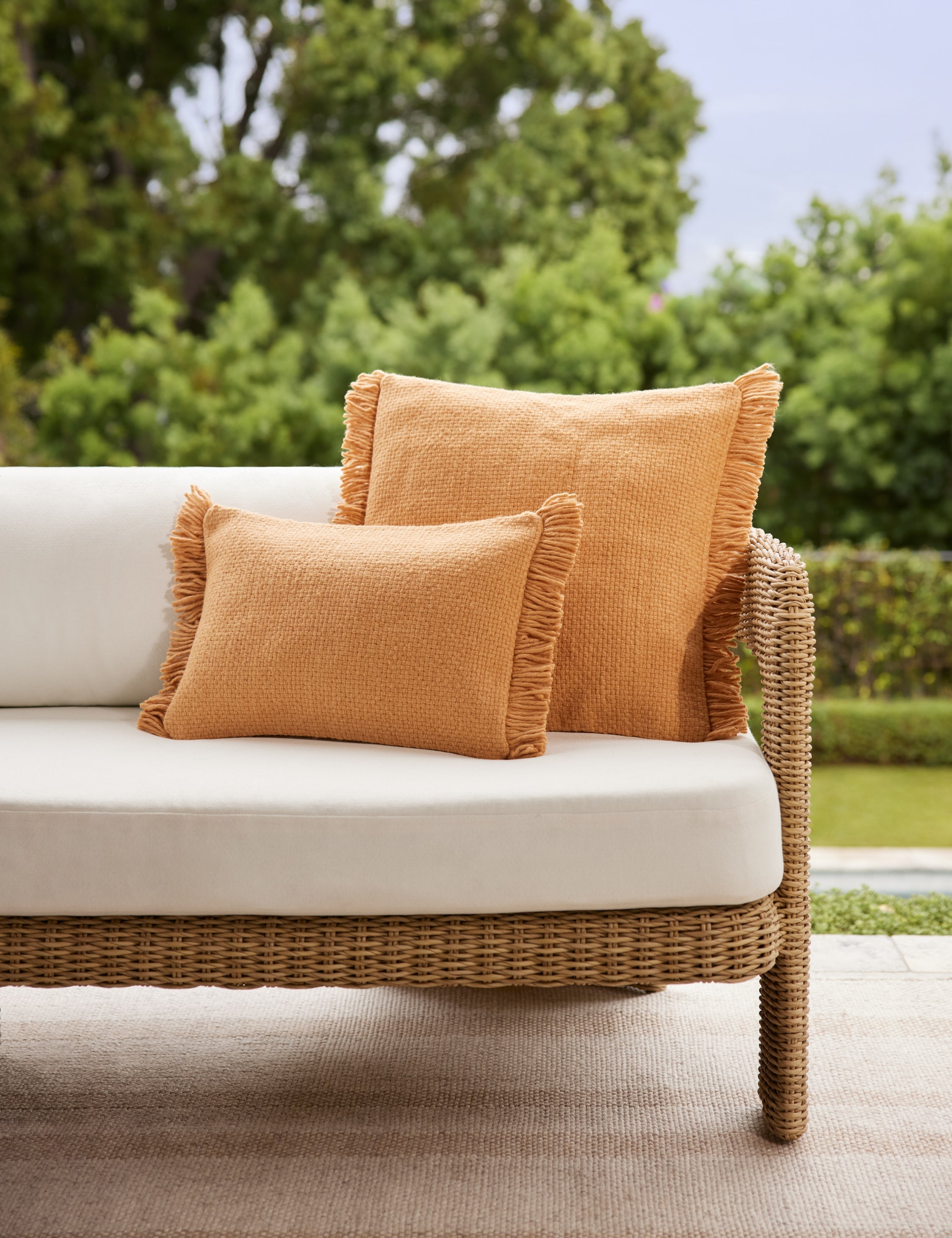 Talon Indoor/Outdoor Pillow | Chunky Fibers, Generous Fringe