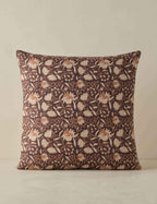 Sable Linen Pillow | Floral Pattern, Soft Down Fill