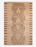 Saffron Wool Rug | Hand-Knotted, Geometric Design