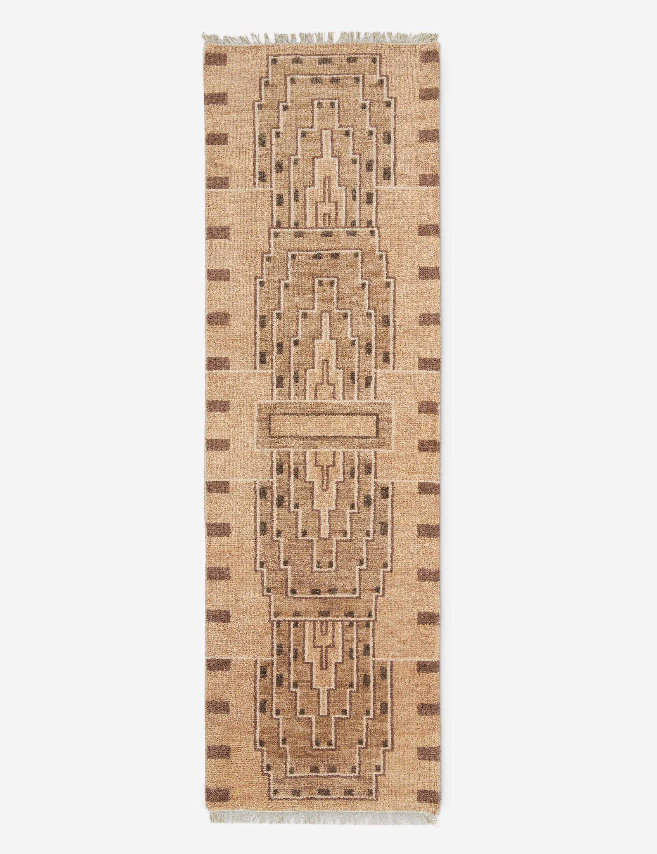 Saffron Wool Rug | Hand-Knotted, Geometric Design