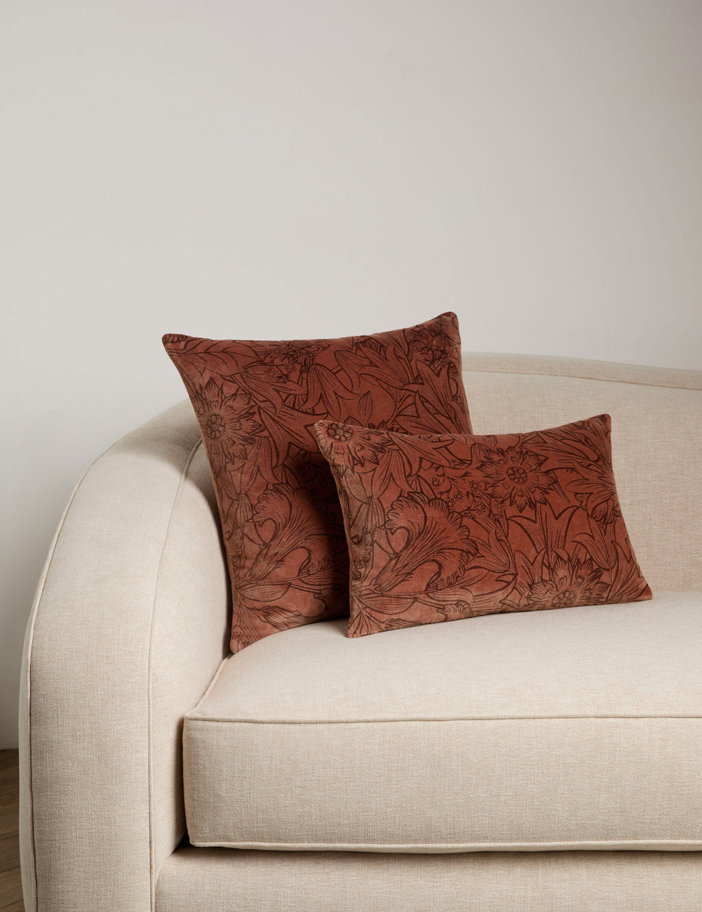 Sierra Velvet Pillow | Floral Print, Plush Texture