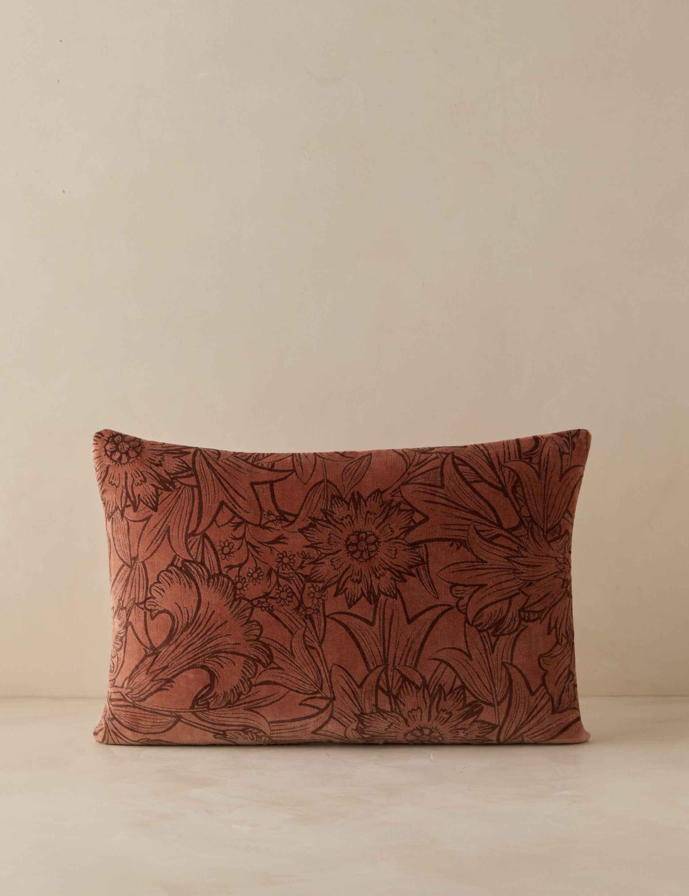 Sierra Velvet Pillow | Floral Print, Plush Texture