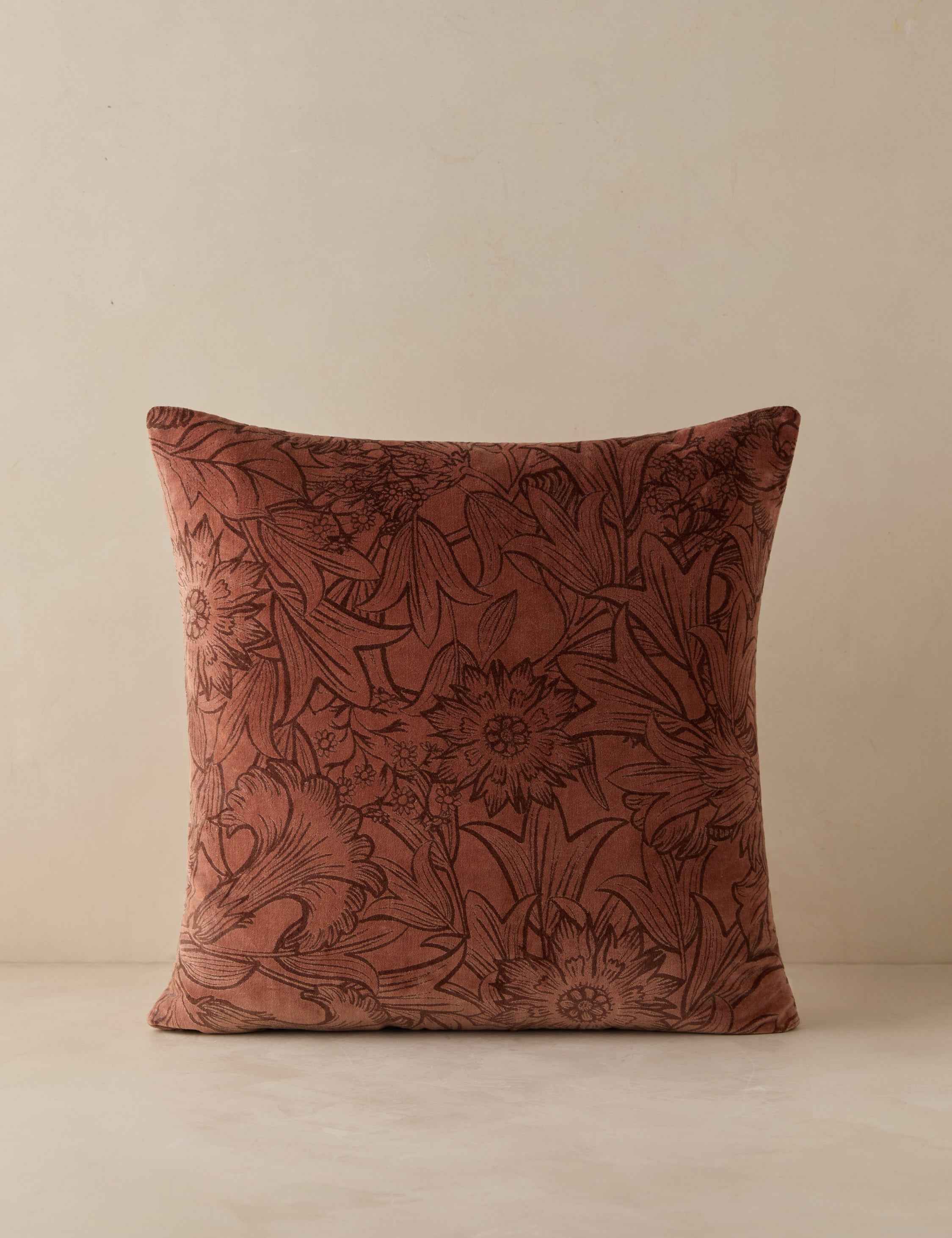 Sierra Velvet Pillow | Floral Print, Plush Texture