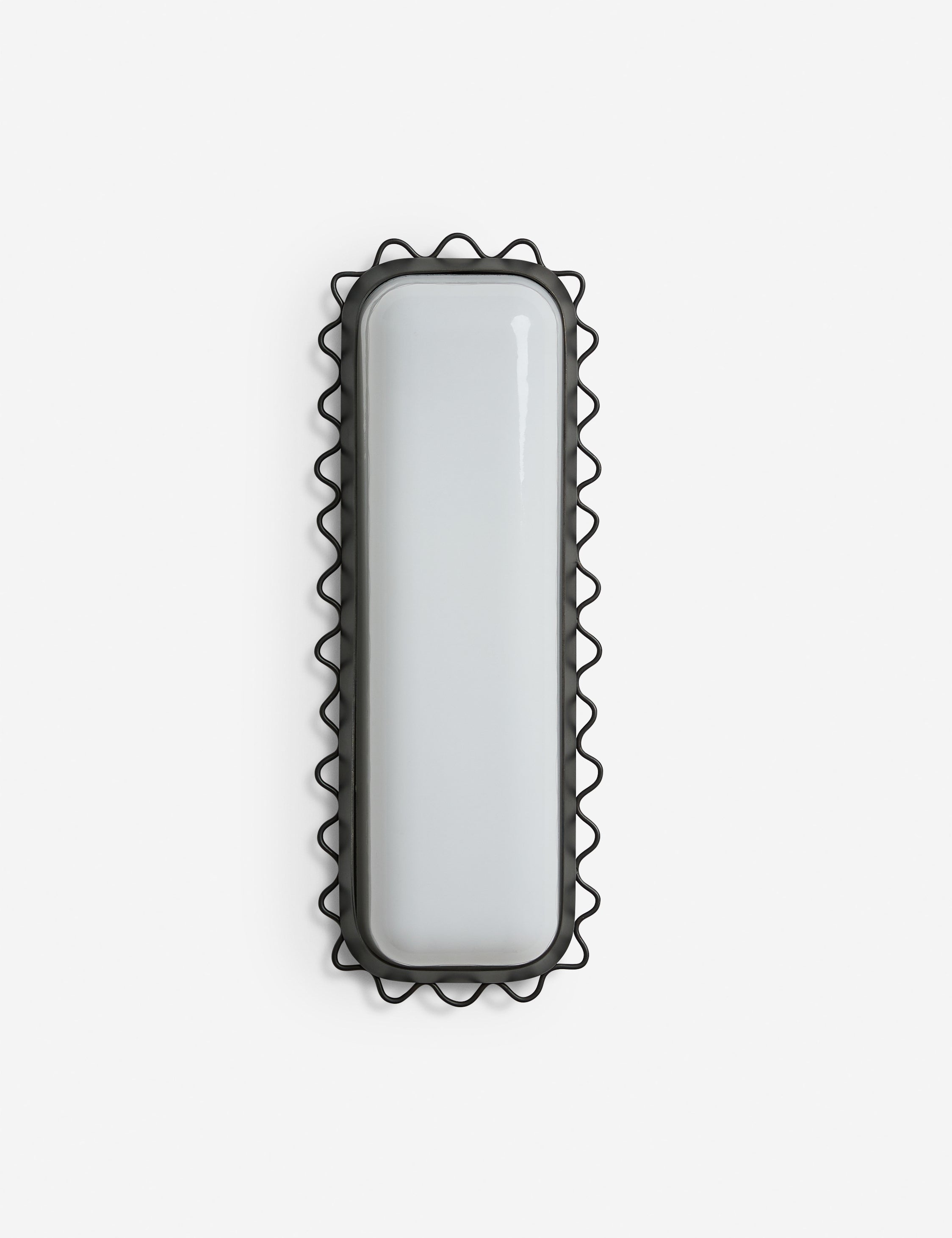 Savita Sconce | Glass Shade in Wavy Metal Trim