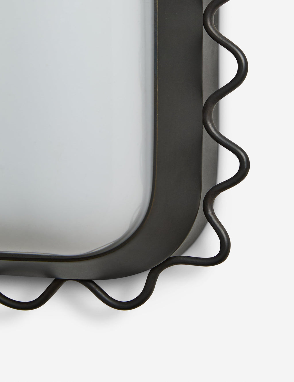 Savita Sconce | Glass Shade in Wavy Metal Trim