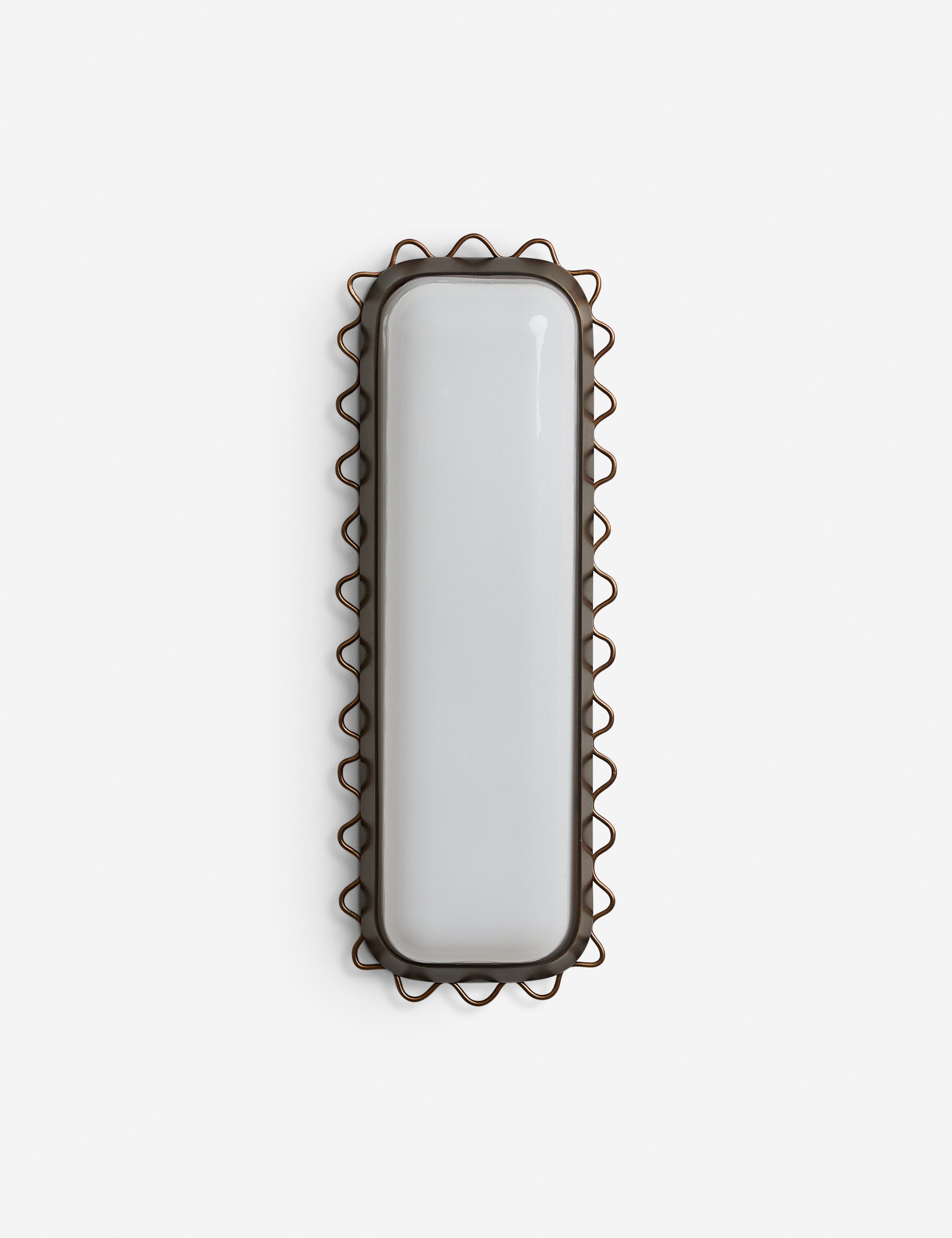 Savita Sconce | Glass Shade in Wavy Metal Trim
