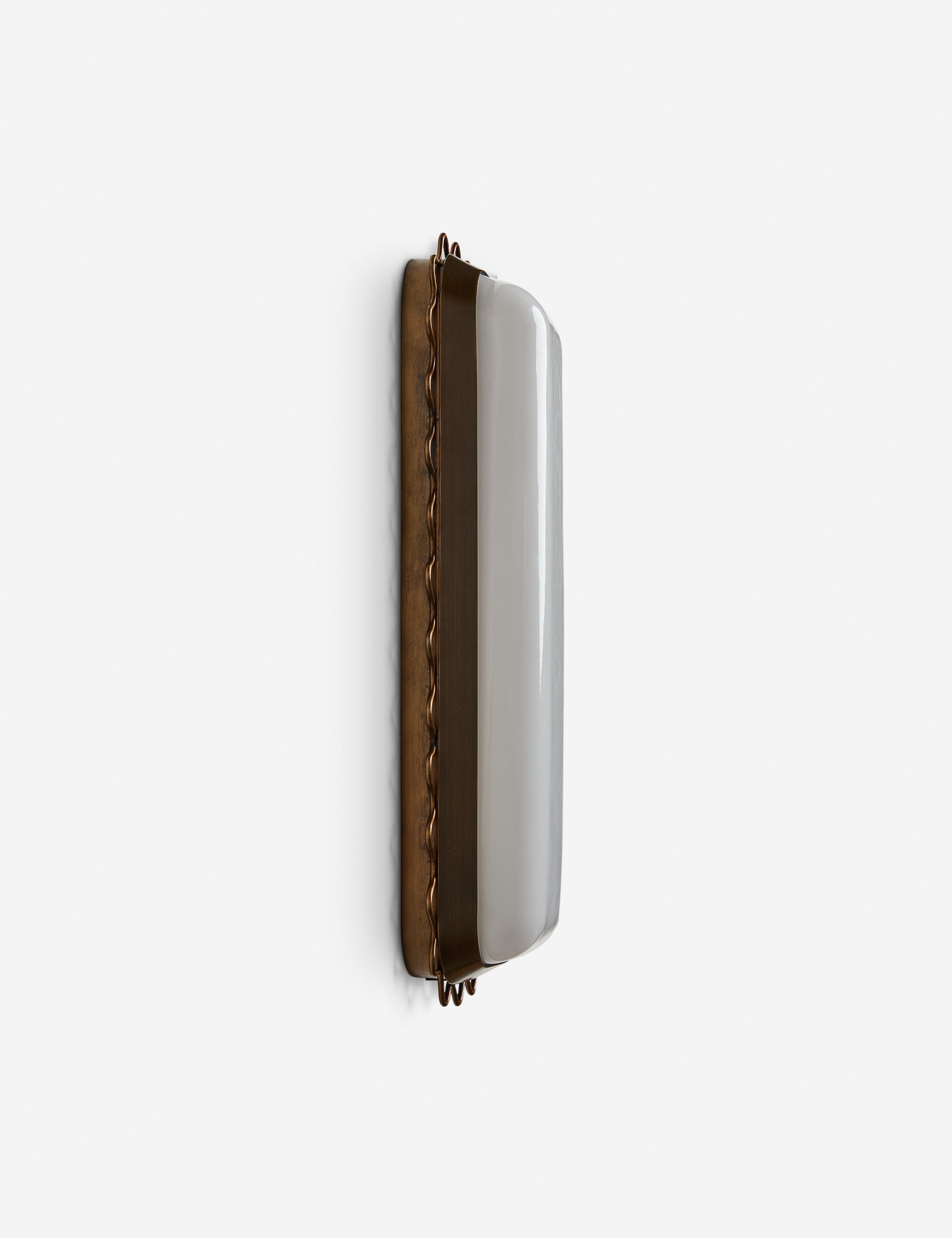 Savita Sconce | Glass Shade in Wavy Metal Trim