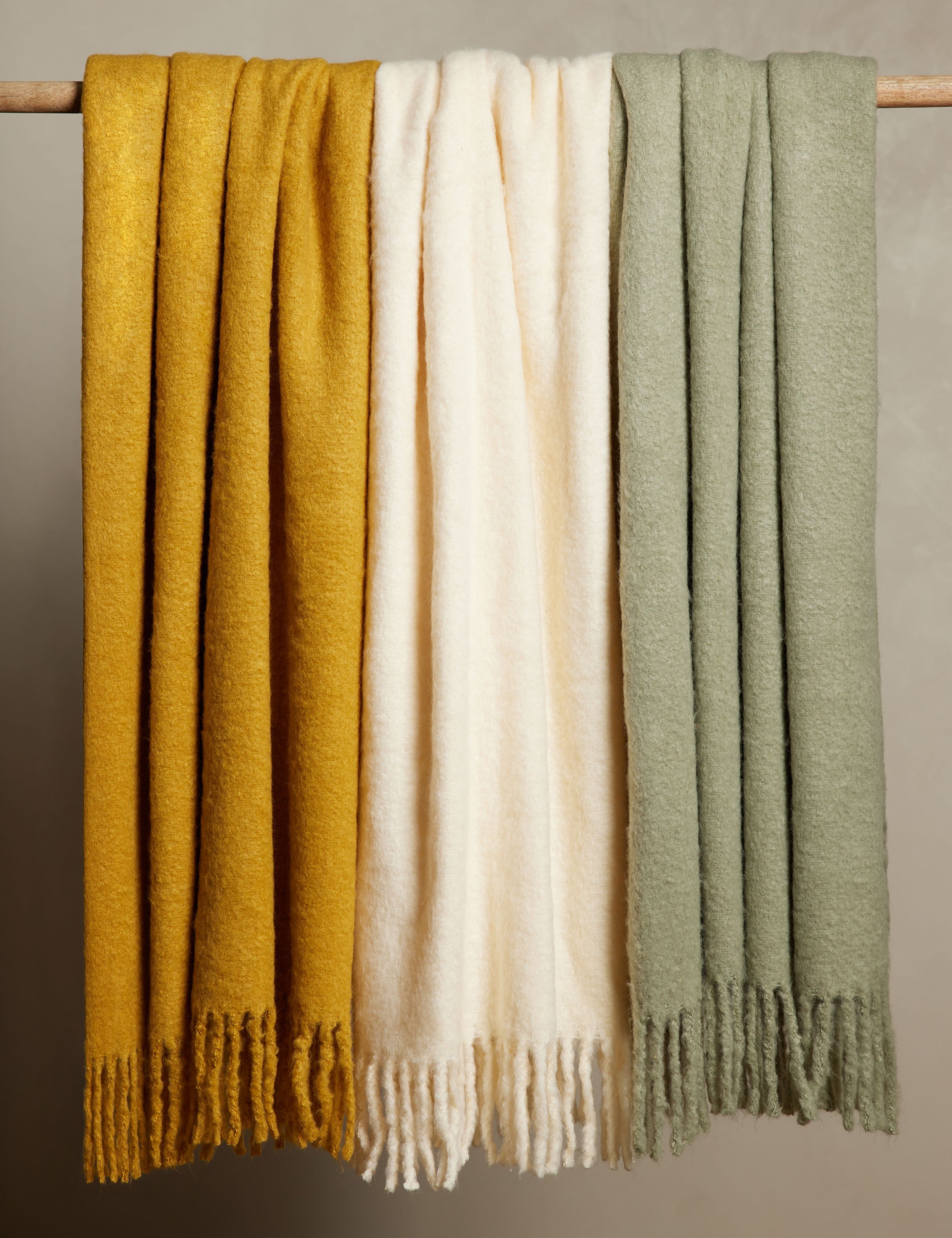 Sable Throw Blanket | Faux Mohair, Soft Tassels
