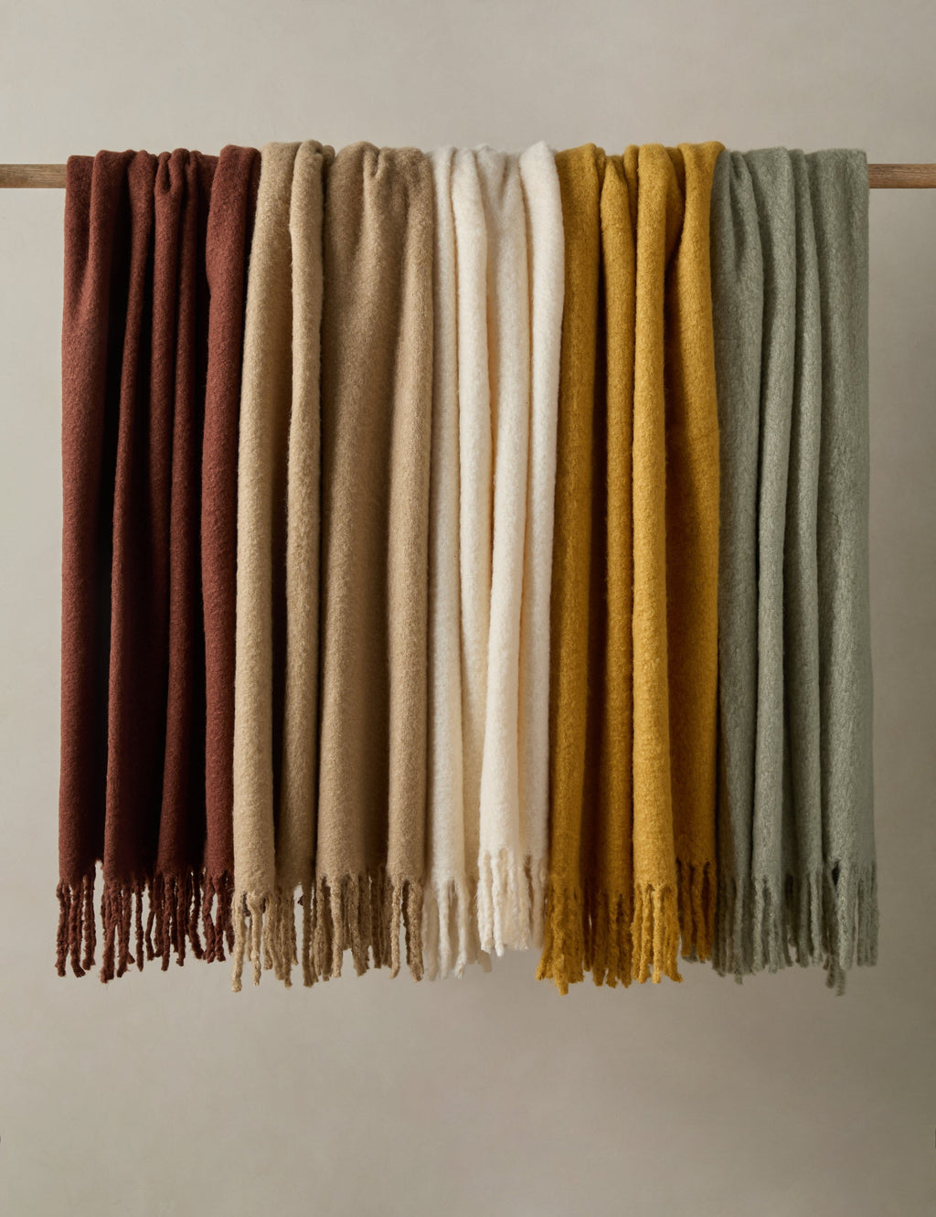 Sable Throw Blanket | Faux Mohair, Soft Tassels