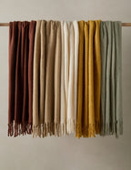 Sable Throw Blanket | Faux Mohair, Soft Tassels