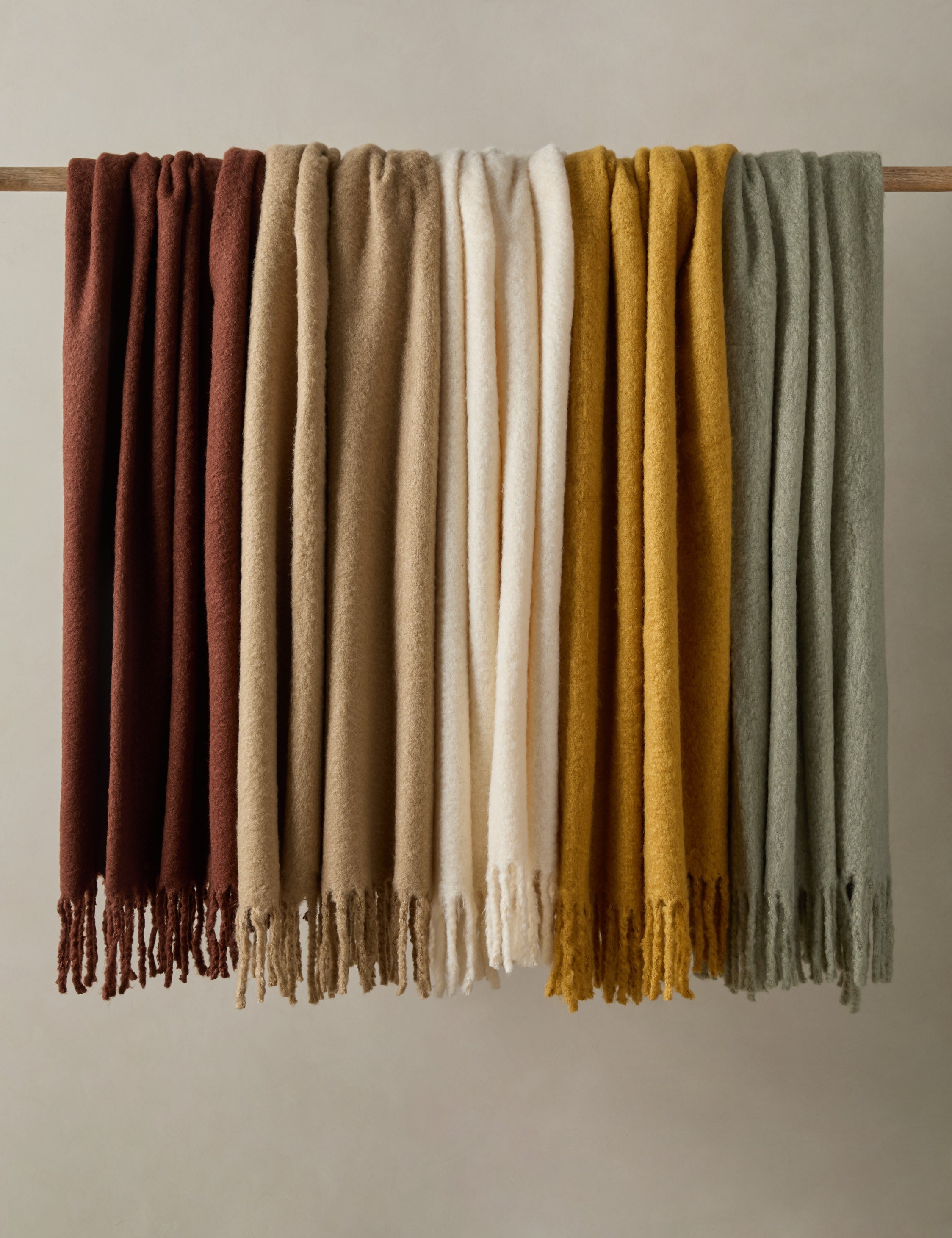 Sable Throw Blanket | Faux Mohair, Soft Tassels