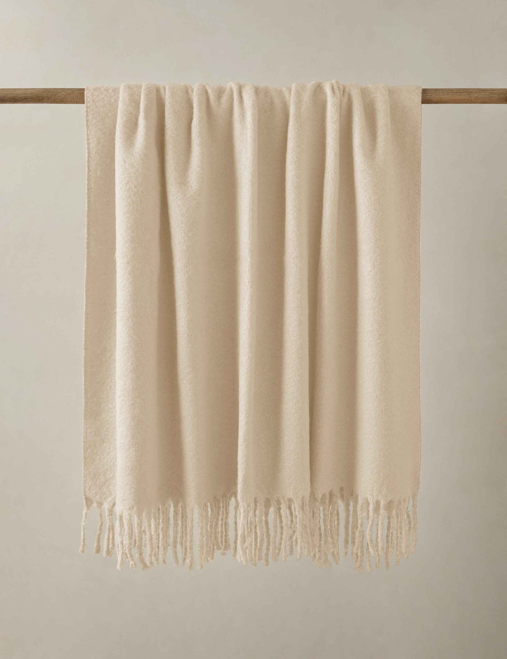 Sable Throw Blanket | Faux Mohair, Soft Tassels