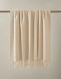 Sable Throw Blanket | Faux Mohair, Soft Tassels