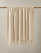 Sable Throw Blanket | Faux Mohair, Soft Tassels