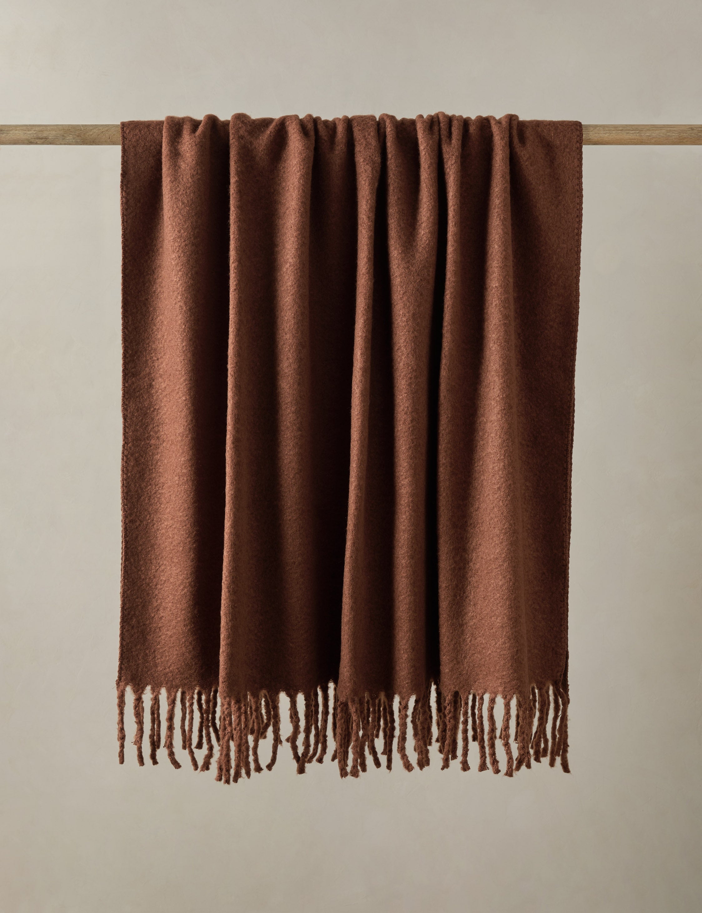 Sable Throw Blanket | Faux Mohair, Soft Tassels