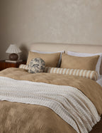Kairo Textured Cotton Sham | Waffle Gauze Checkerboard Design