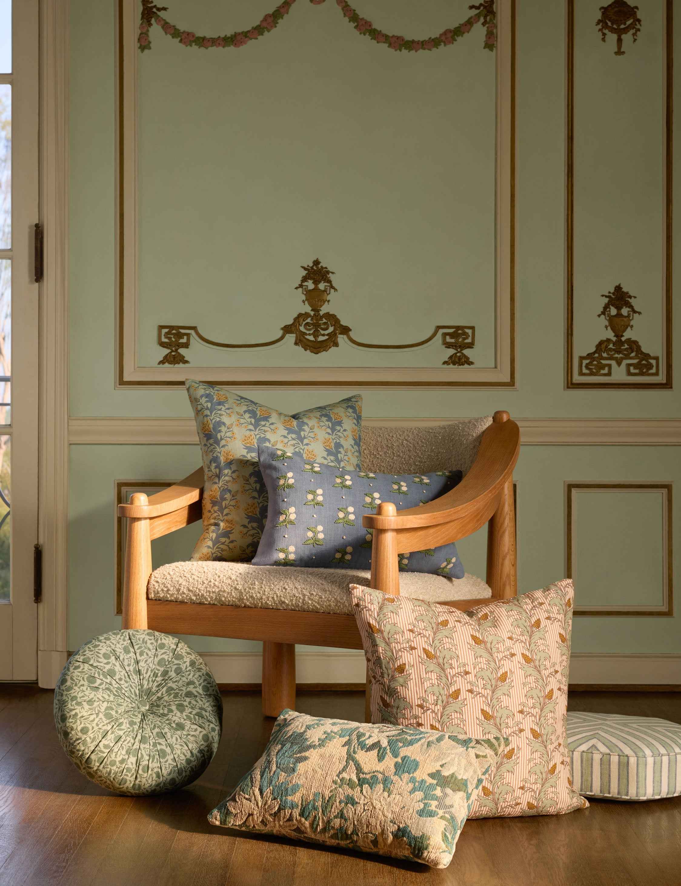 Mira Botanical Pillow | Rich Tapestry, Modern Design