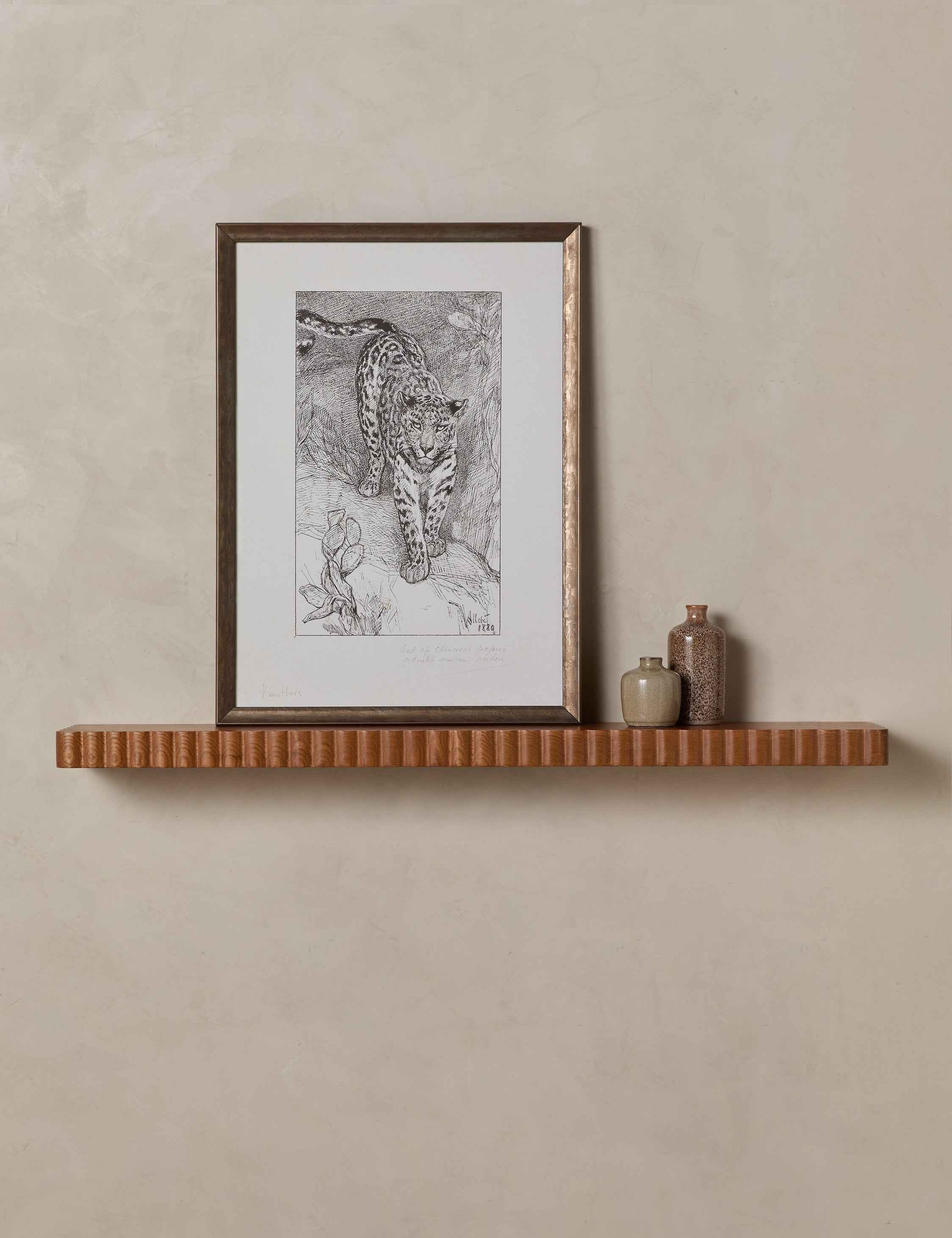 Soleil Shelf | Scalloped Detailing, Warm Wood Grain