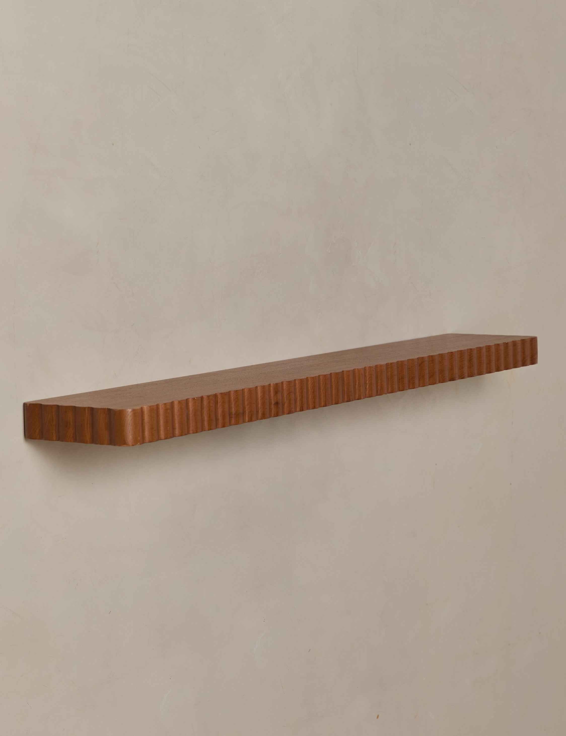 Soleil Shelf | Scalloped Detailing, Warm Wood Grain
