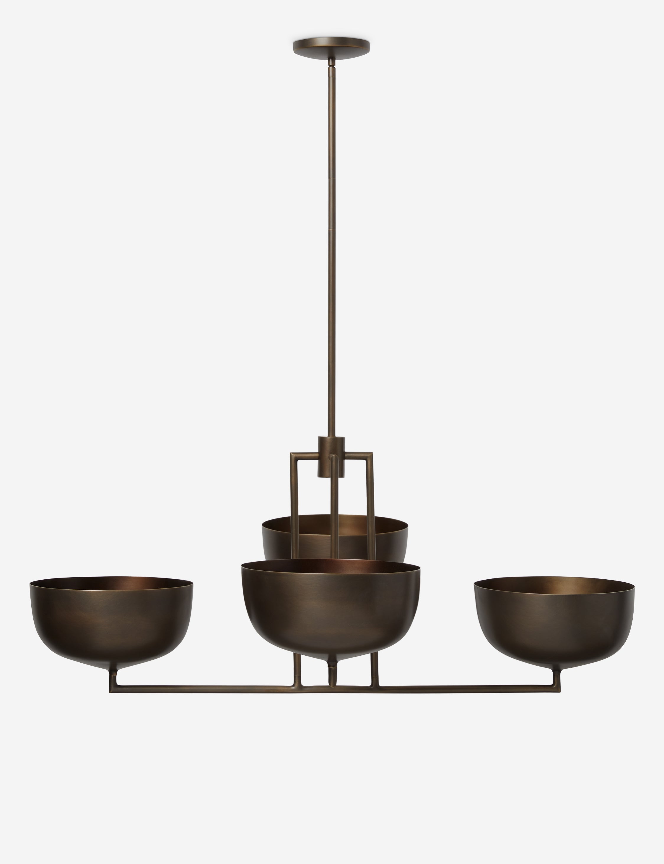Talon Chandelier | Dome Shades, Angular Frame