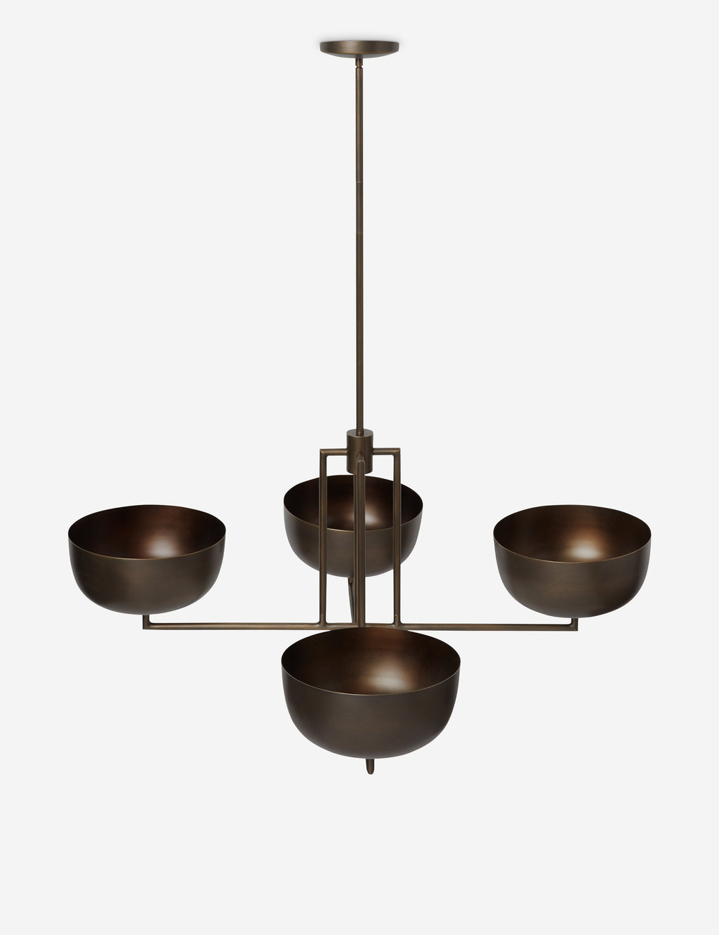 Talon Chandelier | Dome Shades, Angular Frame
