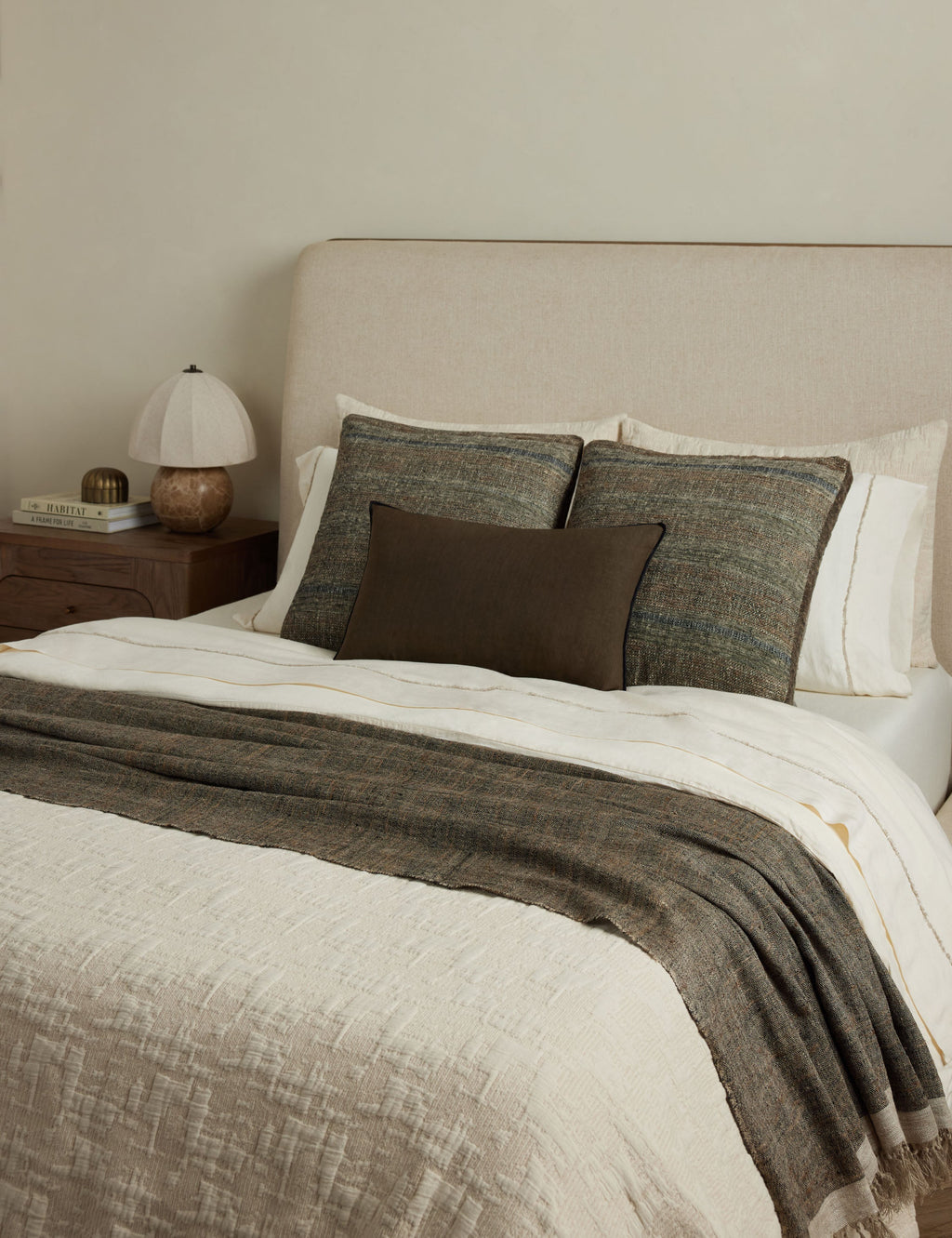 Luna Linen Silk Throw | Earthy Tones, Soft Texture