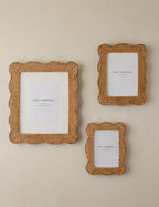 Bela Rattan Picture Frame | Artisanal Finish, Scalloped Design