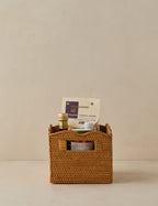 Bela Rattan Storage Bin | Scalloped Design, Artisanal Finish