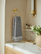 Luna Organic Cotton Towel | Striped Design, Thick Fringe