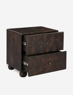 Briar Nightstand | Burl and Brass, Two Spacious Drawers