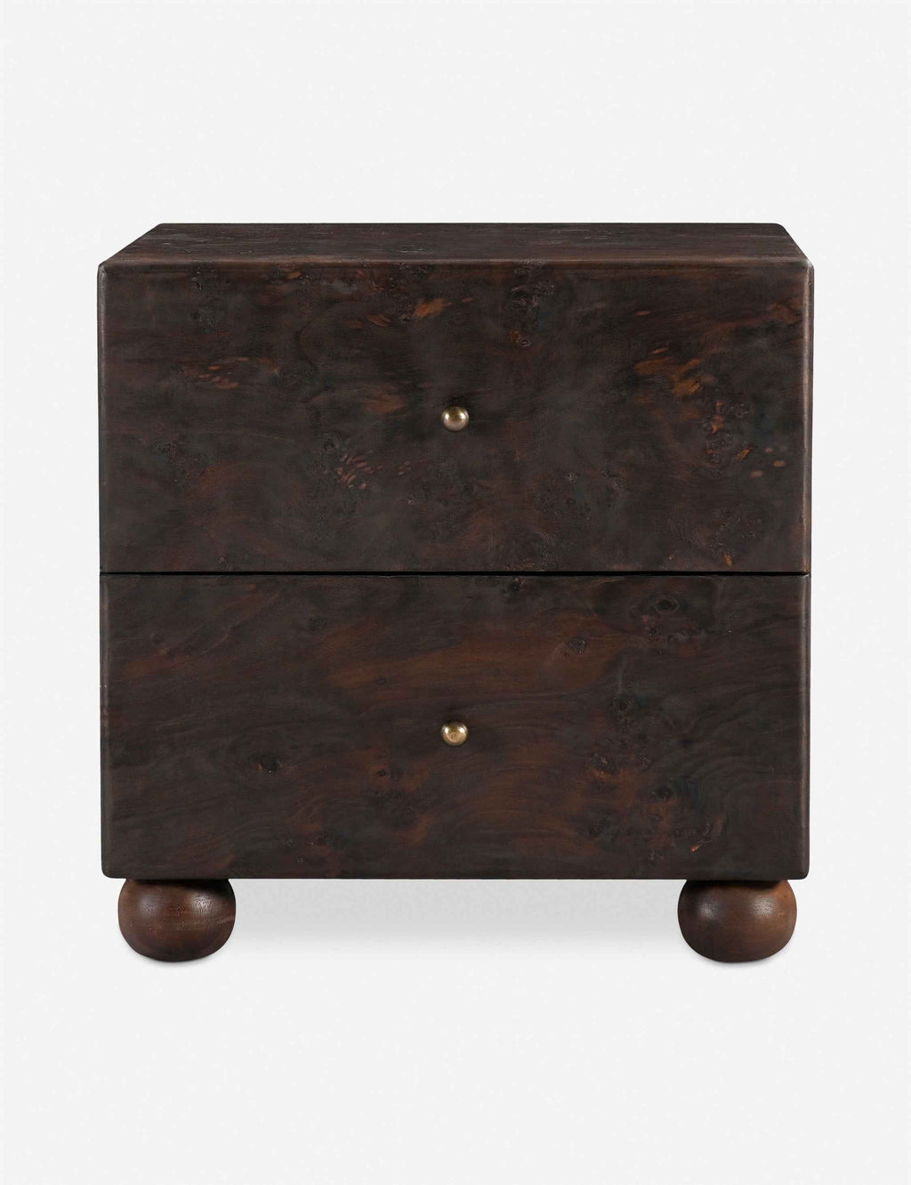 Briar Nightstand | Burl and Brass, Two Spacious Drawers