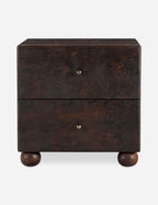Briar Nightstand | Burl and Brass, Two Spacious Drawers