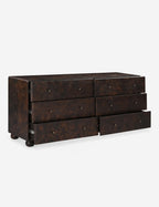 Bello Dresser | Burl & Brass Finish, Six Spacious Drawers