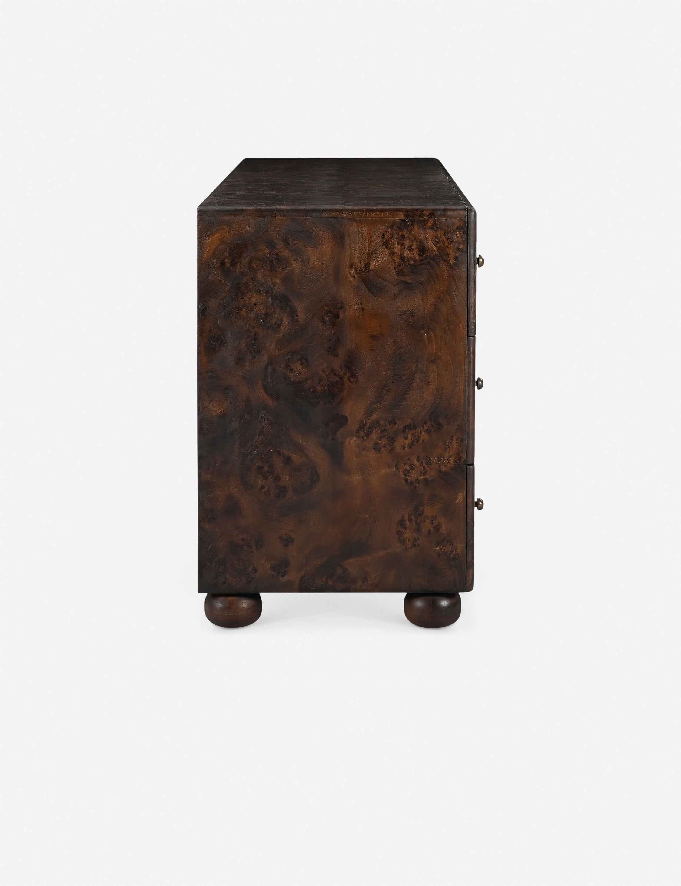Bello Dresser | Burl & Brass Finish, Six Spacious Drawers