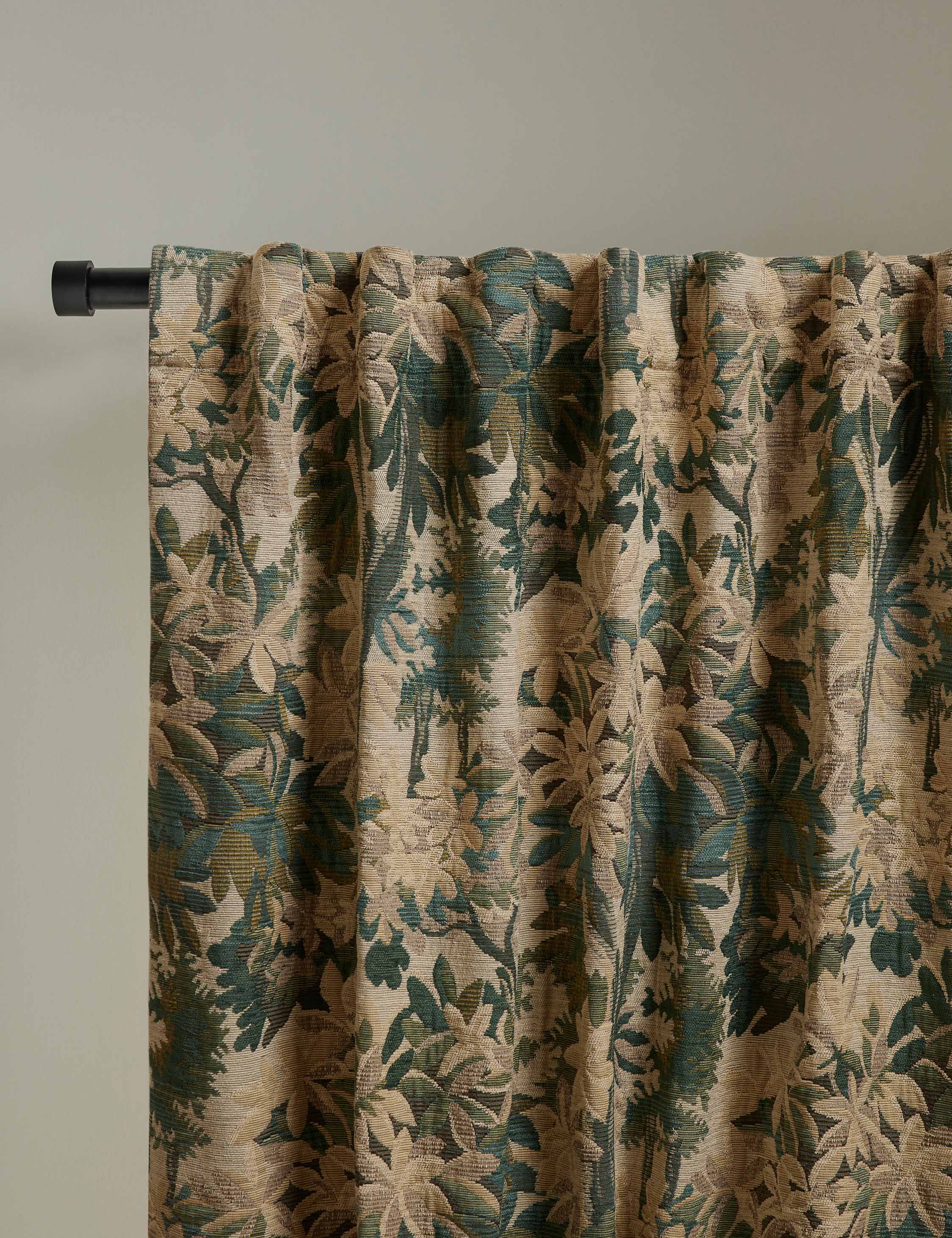 Mira Botanical Curtain Panel | Cotton Lined, Versatile Hanging Options