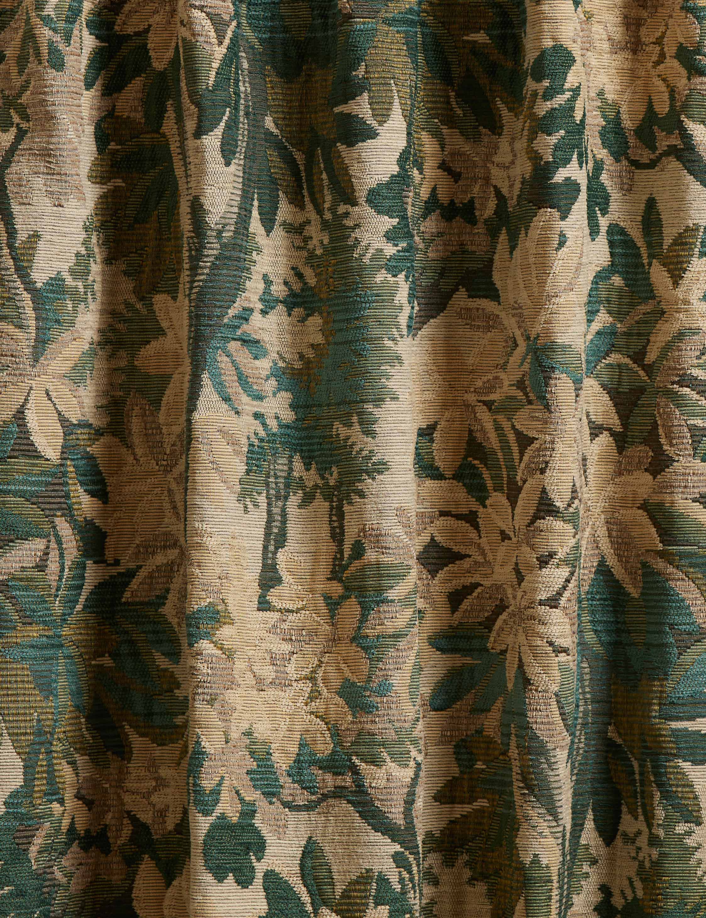 Mira Botanical Curtain Panel | Cotton Lined, Versatile Hanging Options