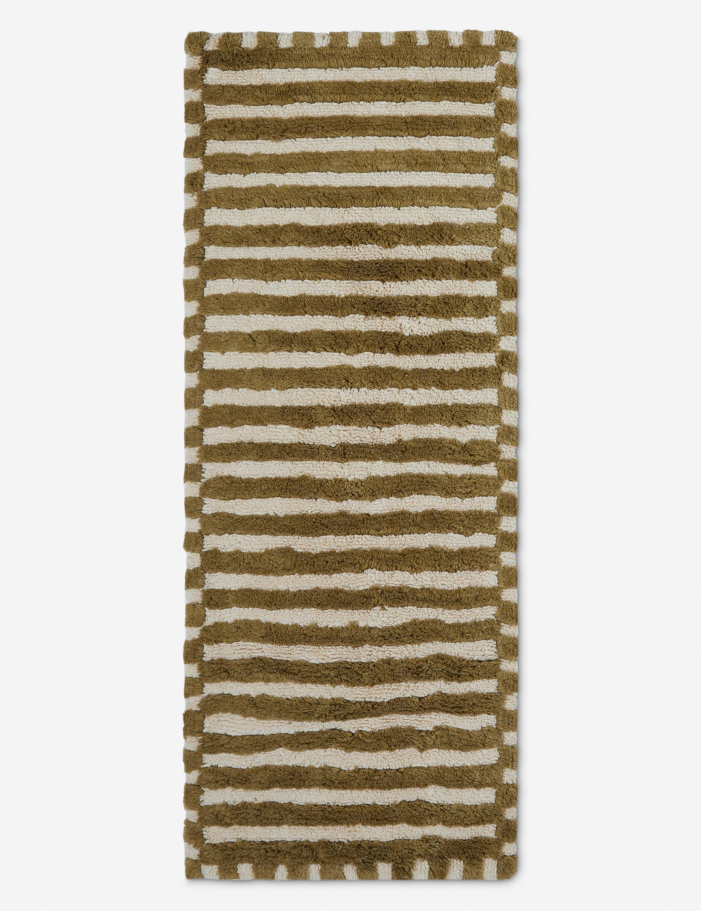 Vela Organic Cotton Bath Mat | Plush Weave, Striped Design