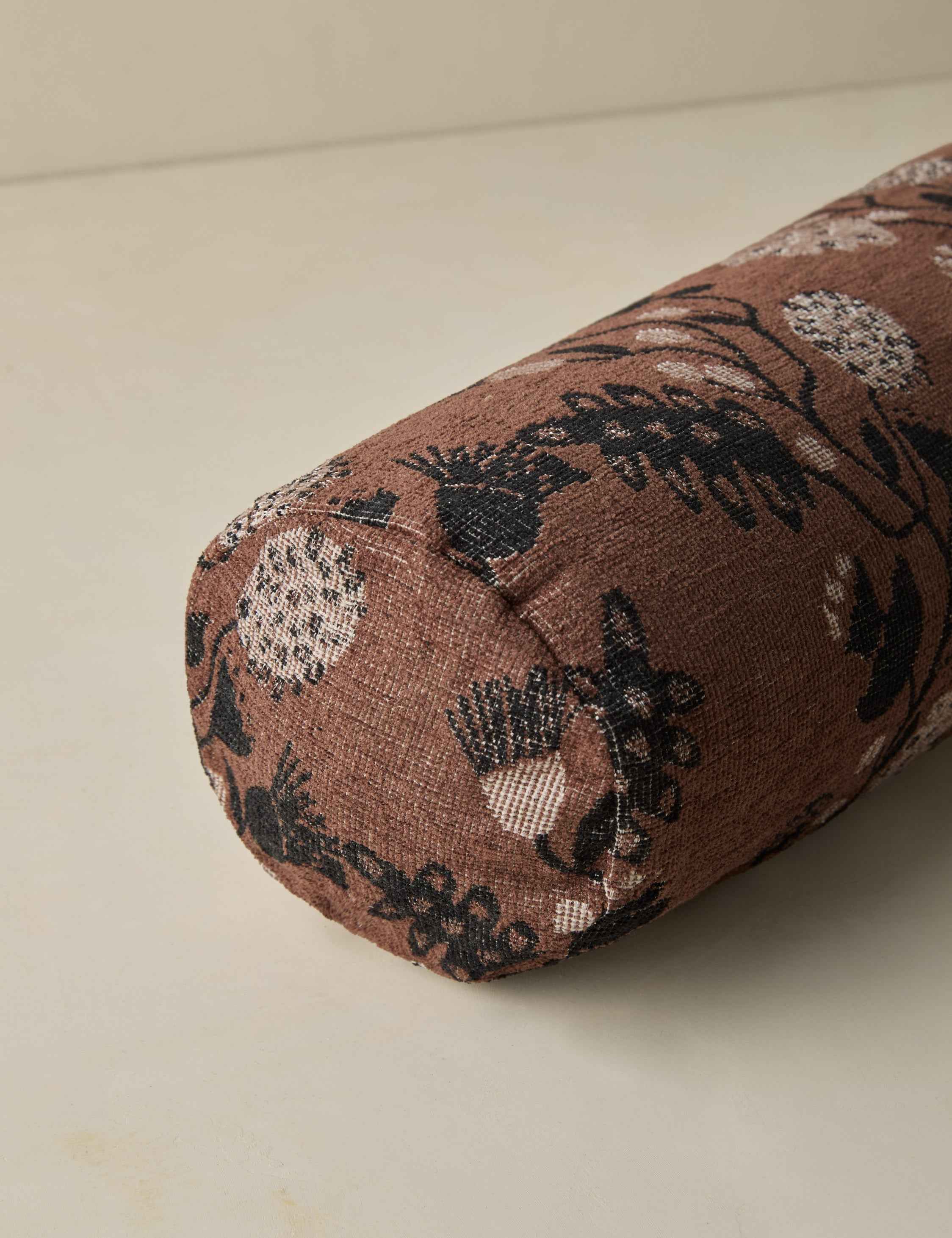 Bela Botanical Bolster Pillow | Tactile Cotton Weave, Chic Design