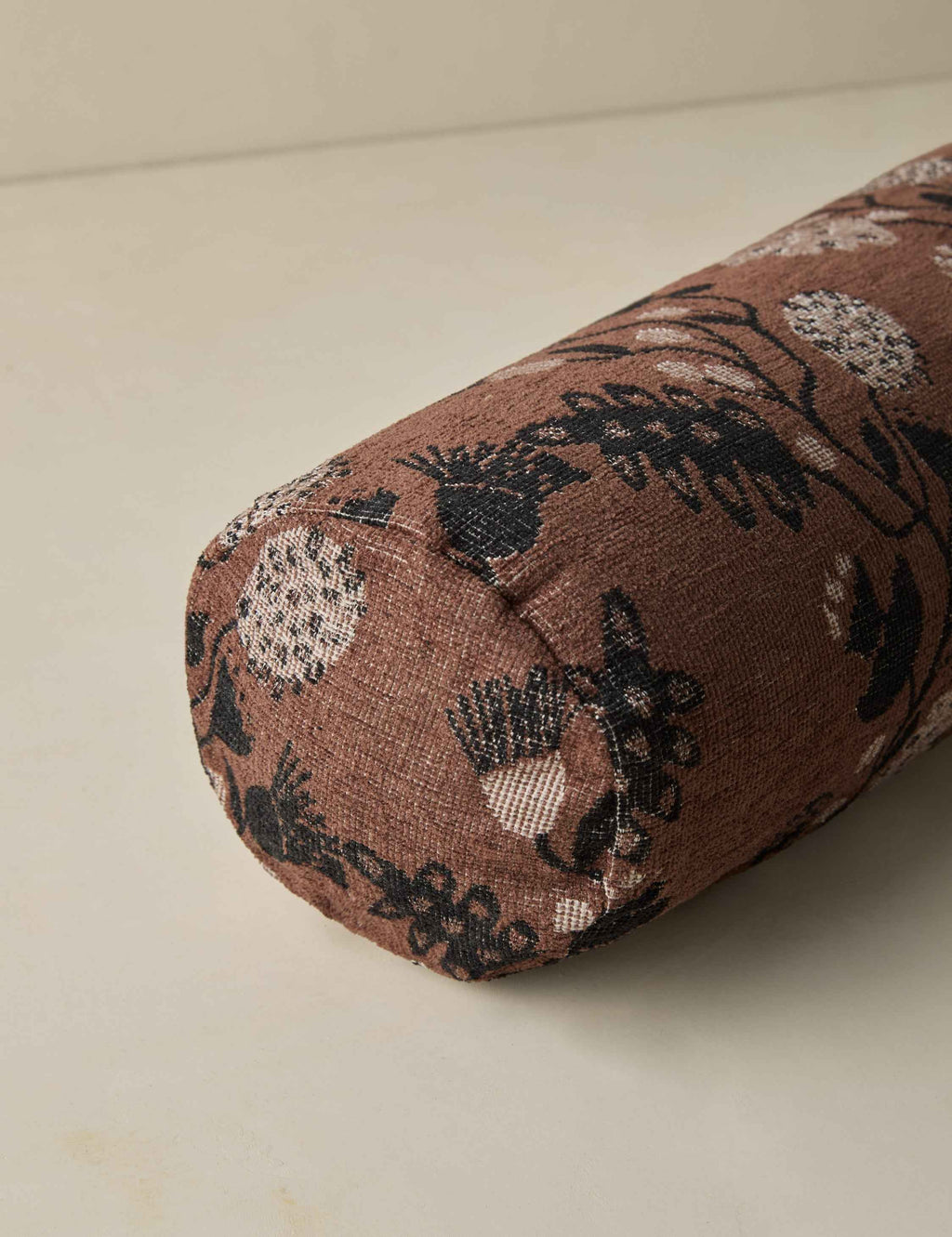 Briar Long Bolster Pillow | Textured Cotton, Botanical Pattern