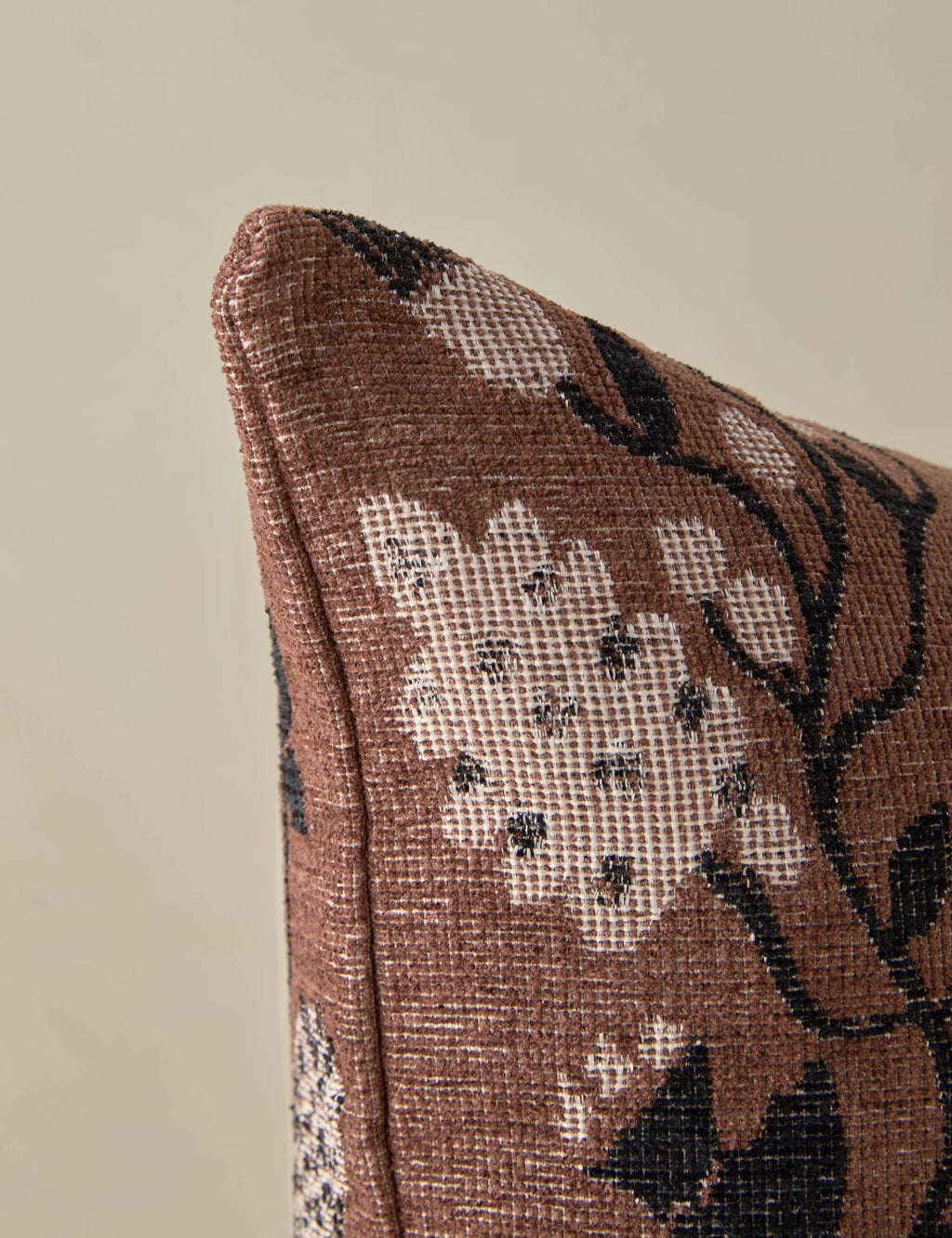 Breeza Jacquard Pillow | Tactile Cotton, Botanical Pattern