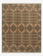 Vento Hand-Knotted Wool Rug | Geometric Motifs, Traditional Border
