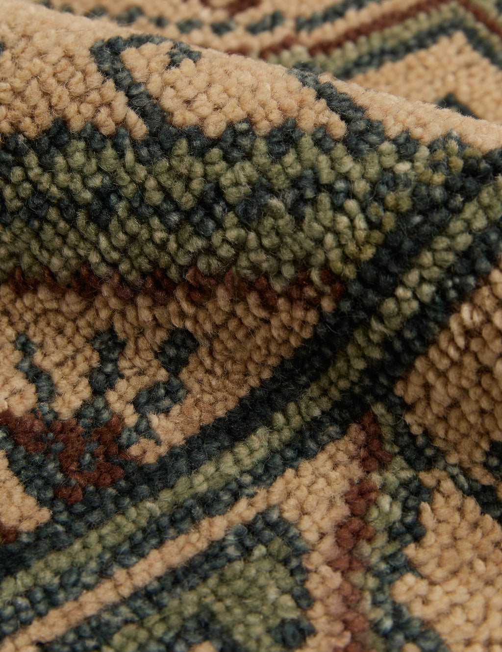 Vento Hand-Knotted Wool Rug | Geometric Motifs, Traditional Border