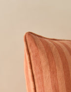 Waverly Pillow | Linen with Striped Design and Tufted Button