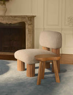 Luna Side Table | Sculpted Top, Angled Legs