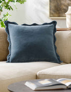 Cora Accent Pillow | Velvety Finish, Waved Flange Design