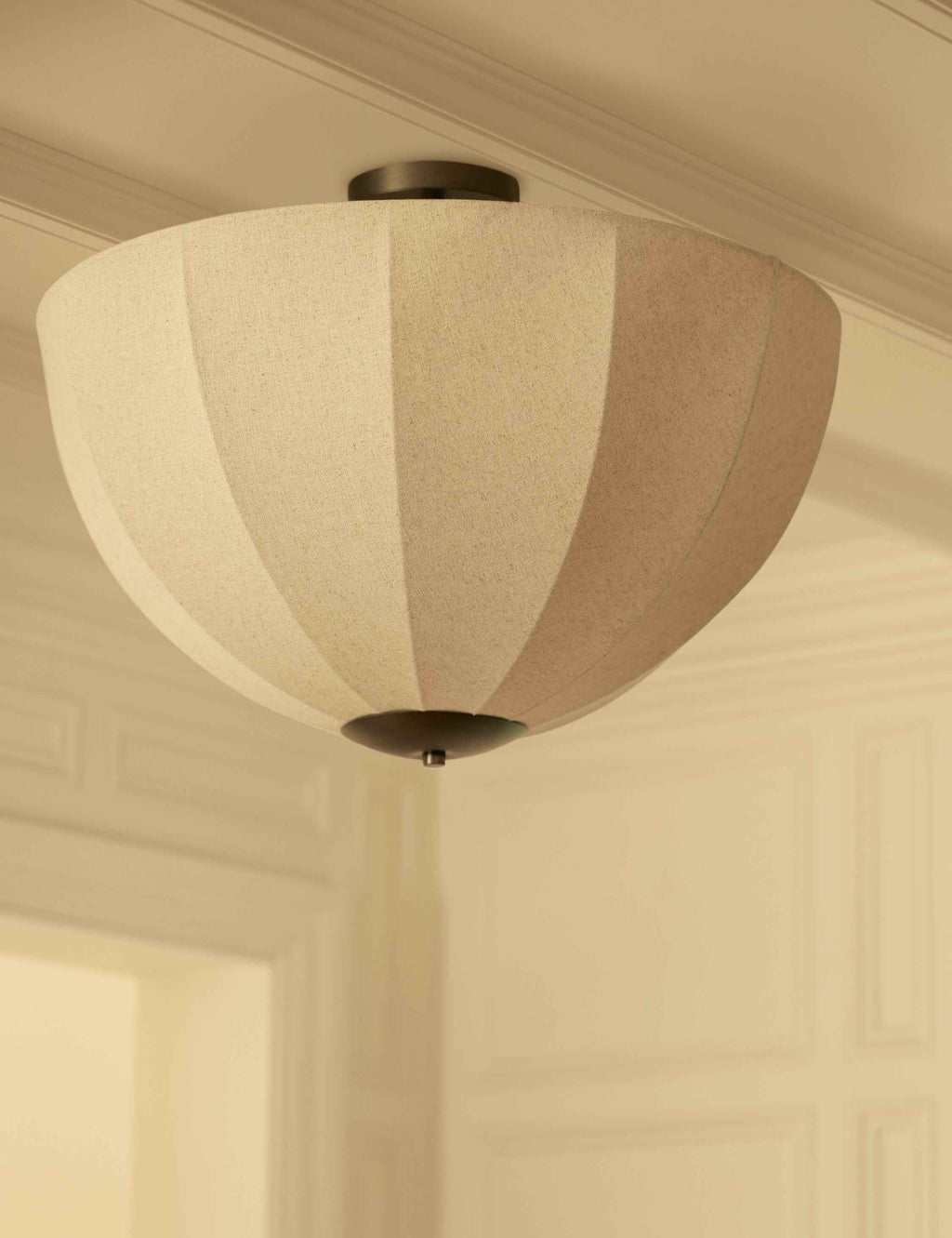Sello Flush Mount Light | Linen-Wrapped Shade, Organic Elegance