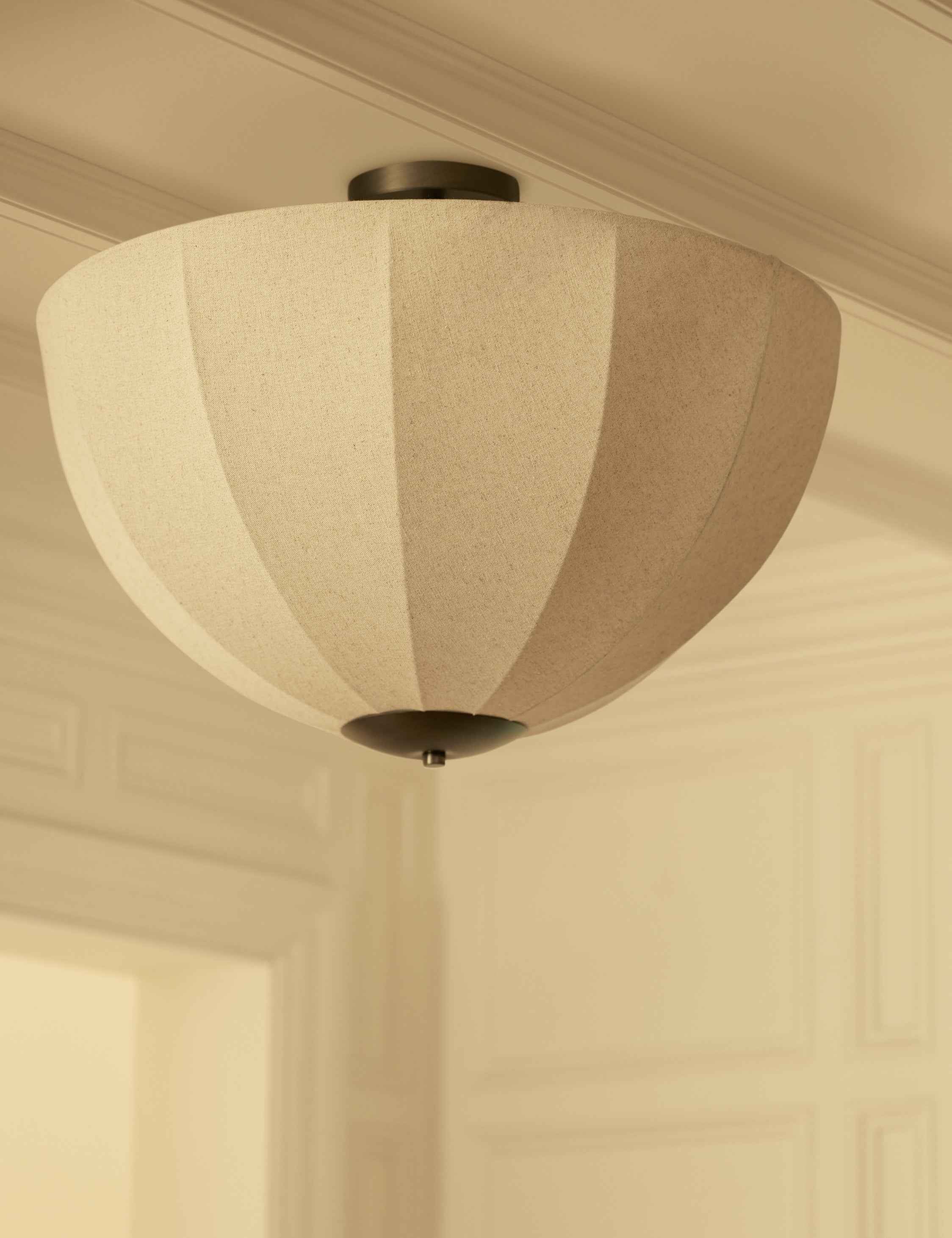 Sello Flush Mount Light | Linen-Wrapped Shade, Organic Elegance