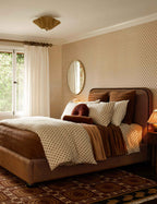 Pivo Grasscloth Wallpaper | Woven Texture, Minimal Floral Motif