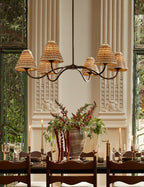Juno Chandelier | Pleated Floral Shades, Elegant Design
