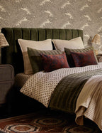 Carmine Luxe Pillow | Dark Floral Print, Rich Velvet